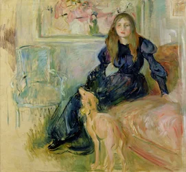 Julie Manet (1878-1966) und ihr Windhund Laerte, 1893